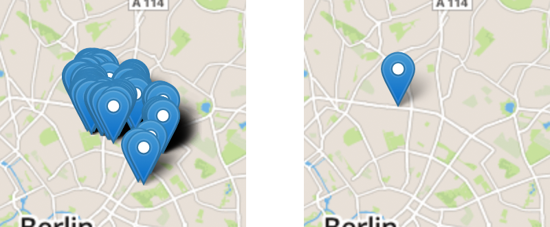 Figure 1. Left: 200 Markers, Right: 1 Marker.