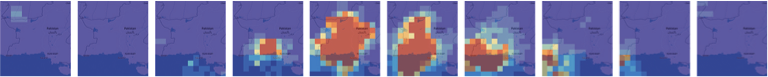 Figure 2. 10 sample frames from the earthquake animation.