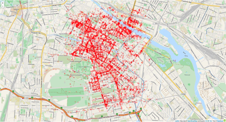 Figure 5. 7209 observed venues in Kreuzberg / Neukölln.