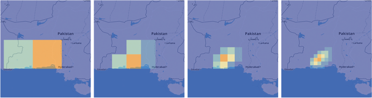 Figure 7: A range of LODs generated by changing the cluster grid size.